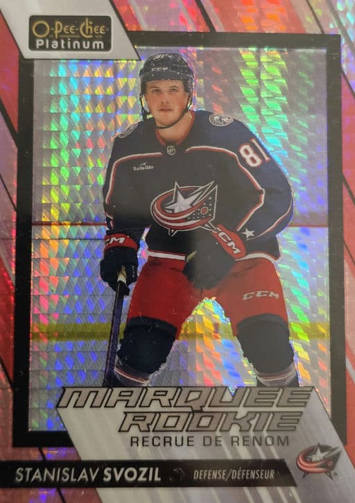 2023-24 O-Pee-Chee Platinum Red Prism Columbus Blue Jackets Stanislav Svozil RC