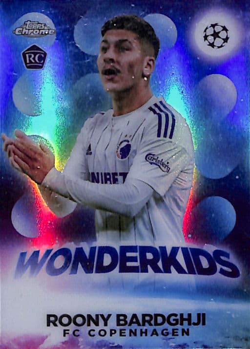 Roony Bardghji 2023 Topps Chrome Wonderkids W-13 ROOKIE FC Copenhagen