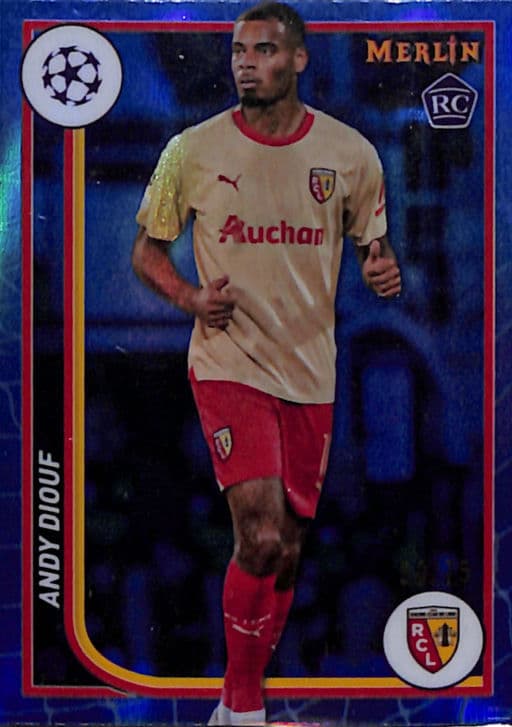 Andy Diouf 2024 Topps Merlin #89 Blue Refractor RC Lens /75
