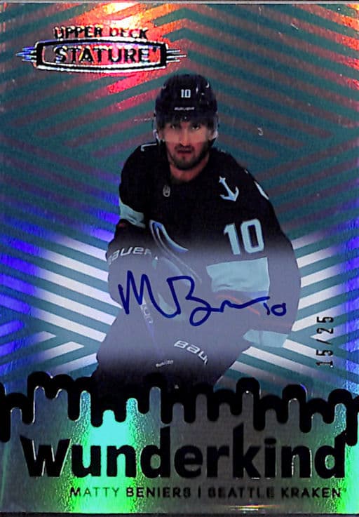 Matty Beniers 2022-23 Upper Deck Wunderkind Green W-24 /25 Raw RC Seattle Kraken