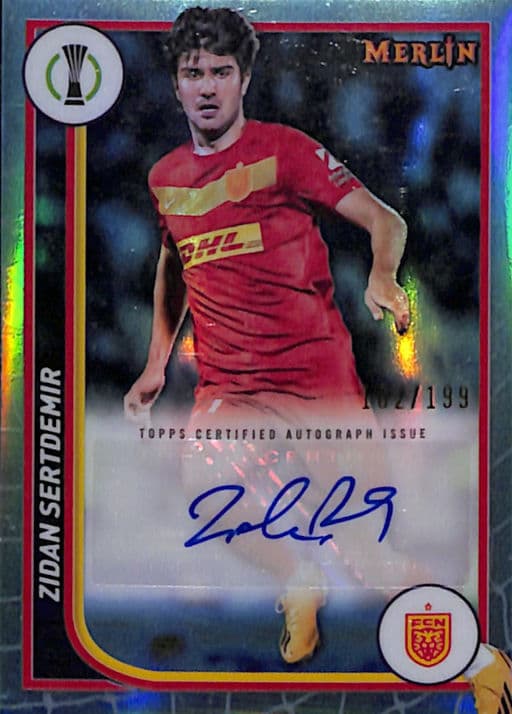Zidan Sertdemir 2024 Topps AU-ZS AUTO Aqua Refractor FC Nordsjaelland /199