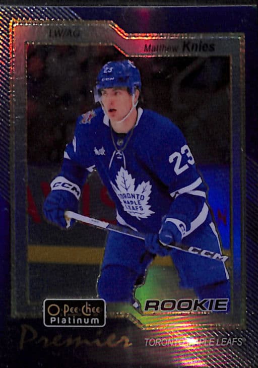 2023-24 O-Pee-Chee Premier Blue Toronto Maple Leafs Matthew Knies Rookie OPC-33