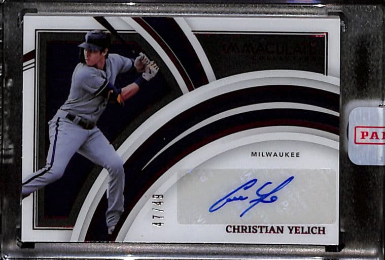 Christian Yelich 2022 Panini Immaculate Collection #CIS-CY Auto Raw /49 Brewers