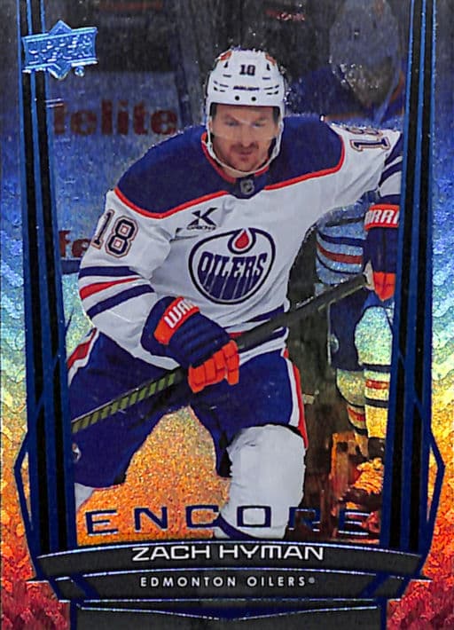 Zach Hyman 2025-26 Upper Deck Series 1 Encore Blue E-13 Edmonton Oilers