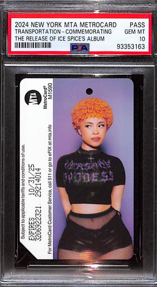 2024 New York MTA Metrocard The Release of Ice Spice's Album PSA 10