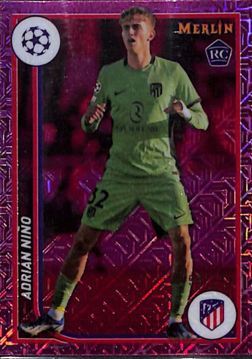 Adrian Nino 2024 Topps Merlin #19 Pink Mojo ROOKIE Atletico de Madrid /275
