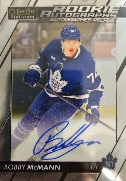2023-24 O-Pee-Chee Rookie Autographs Toronto Maple Leafs Bobby McMann R-BM