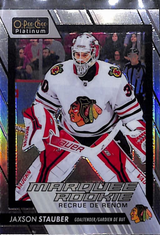Jaxson Stauber 23-24 O-Pee-Chee Platinum Marquee Rookie #252 Rainbow Blackhawks