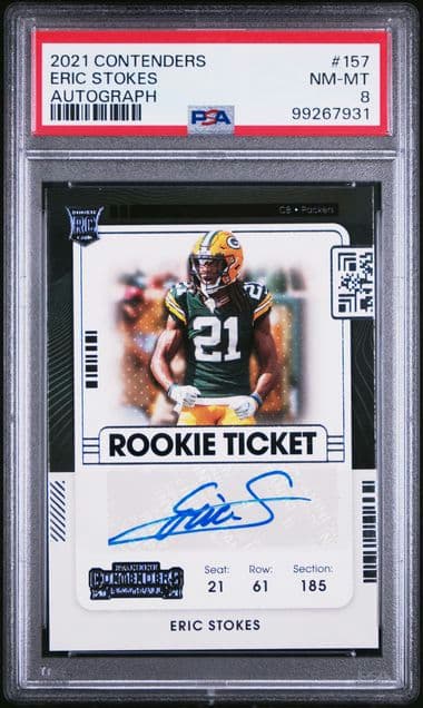 2021 PANINI CONTENDERS ERIC STOKES 157 AUTOGRAPH PSA NM-MT 8