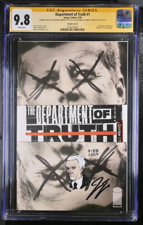 Department of Truth #1 Proof of concept Signed/Sketch Simmonds | Tynion CGC 9.8