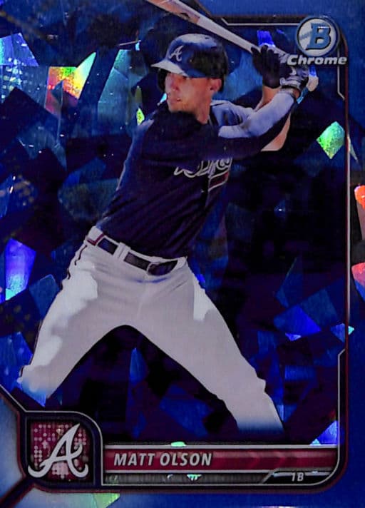Matt Olson 2022 Bowman Chrome Sapphire #60 Raw RC Atlanta Braves Baseball