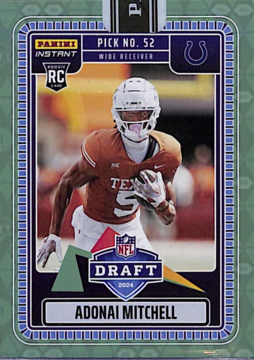 2024 Panini Instant Draft Adonai Mitchell ROOKIE NFLDN-15 Green /25 Indianapolis