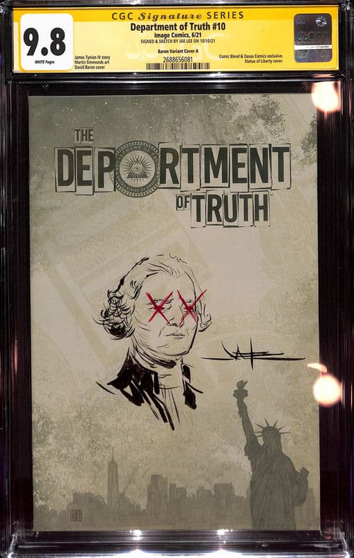 Department of Truth #10 Baron Variant Cover A Signed/sketch Jae Lee CGC 9.8