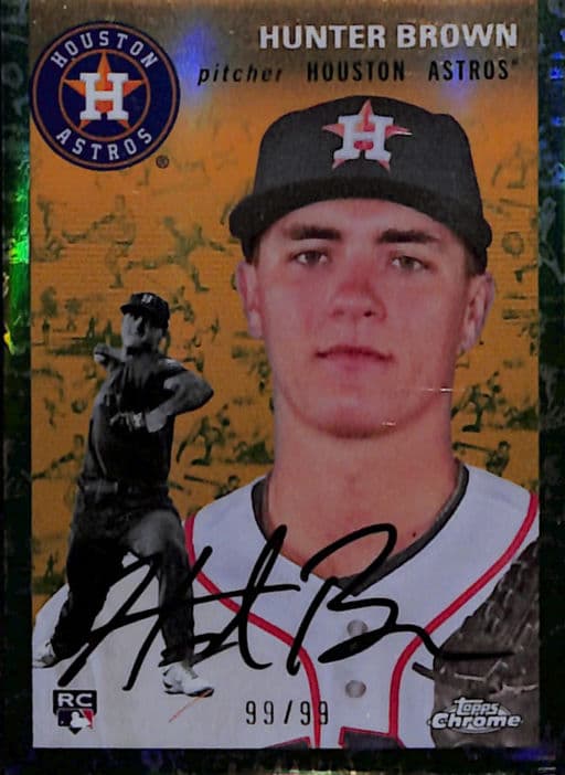 Hunter Brown 2023 Topps Chrome #164 Lunar Glow AUTO Astros 99/99