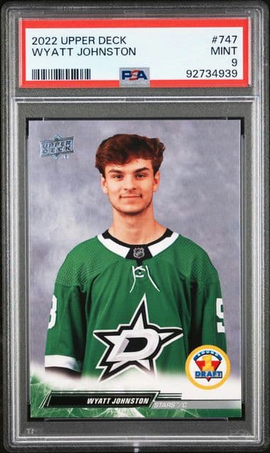 2022 UPPER DECK WYATT JOHNSTON 747 PSA MINT 9