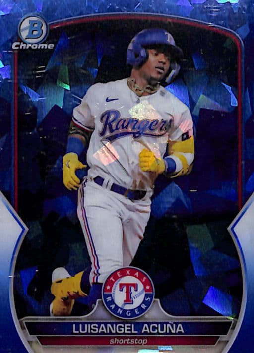 Luisangel Acuna 2023 Bowman Chrome Sapphire BCP-104 Texas Rangers