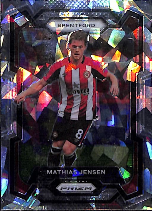 Mathias Jensen 2023-24 Panini Prizm #150 Cracked Ice Prizm Brentford