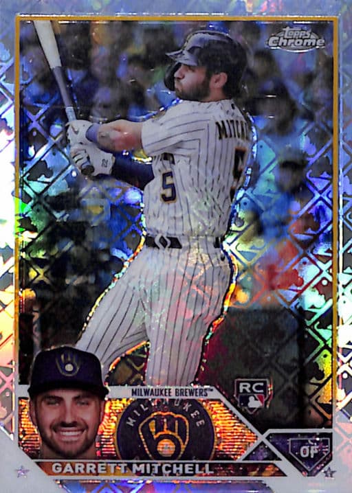 Garrett Mitchell 2023 Topps Chrome #110 Logofractor ROOKIE Brewers