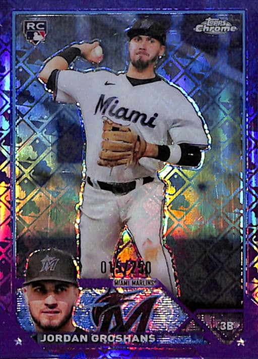 Jordan Groshans 2023 Topps Chrome #9 ROOKIE Purple Logofractor Marlins /250