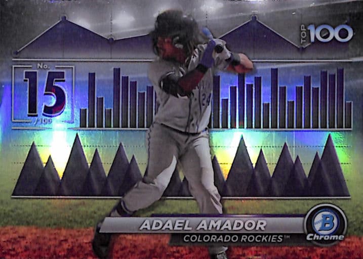Adael Amador 2024 Bowman Chrome Top 100 BTP-15 Refractor Rockies