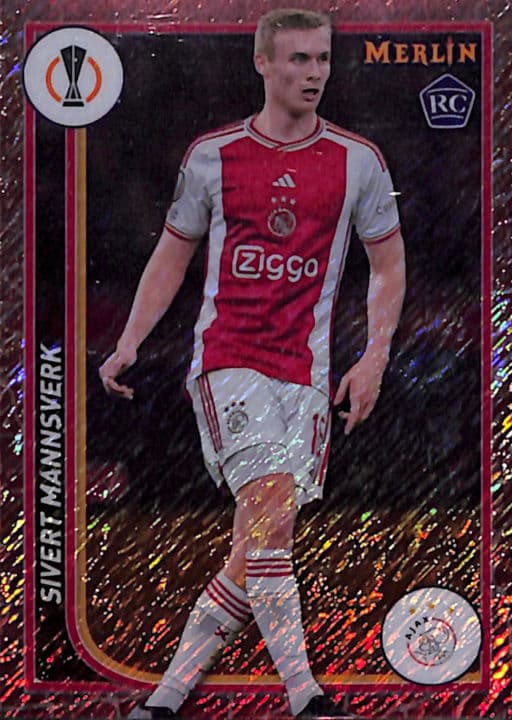Sivert Mannsverk 2024 Topps Merlin #7 ROOKIE Rose Gold Shimmer AFC Ajax /299
