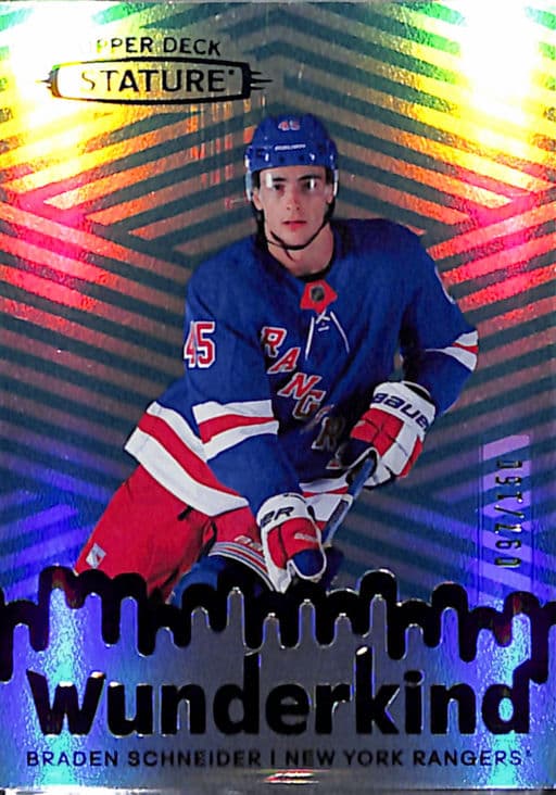 2022-23 Upper Deck Wunderkind Green New York Rangers Braden Schneider W-19 /150