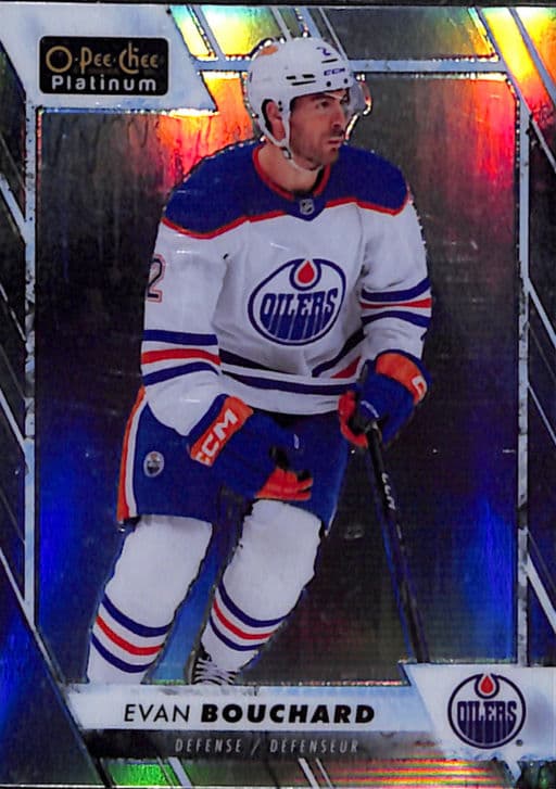 2023-24 O-Pee-Chee Platinum Arctic Freeze Edmonton Oilers Evan Bouchard #79 /99