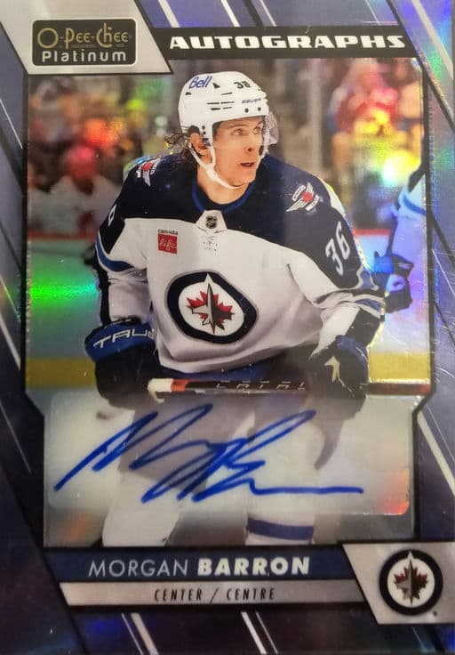 2023-24 O-Pee-Chee Platinum Autographs Winnipeg Jets Morgan Barron #BA-MB
