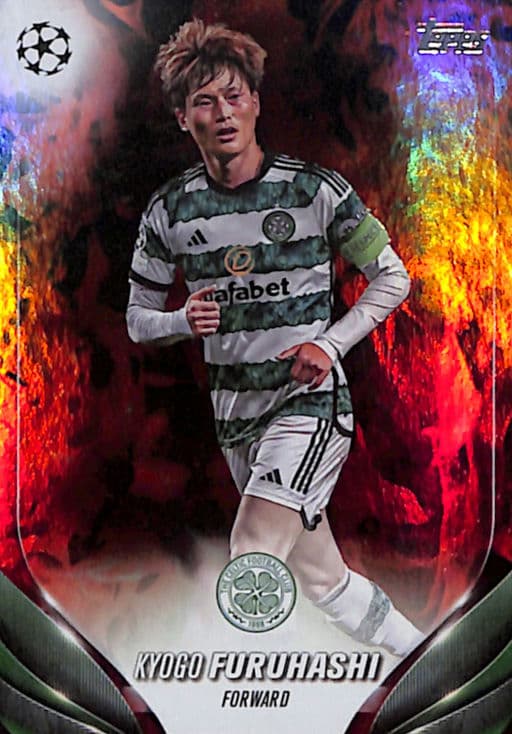Kyogo Furuhashi Topps 2024 Chrome #127 Red Inferno Refractor Celtic FC
