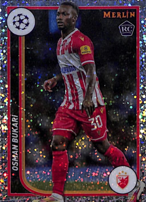 Osman Bukari 2024 Topps Merlin #60 ROOKIE Speckle FK Crvena Zvezda /150