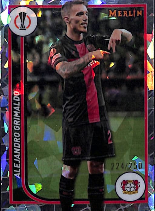 Alejandro Grimaldo 2024 Topps #145 Atomic Refractor Bayer 04 Leverkusen /250