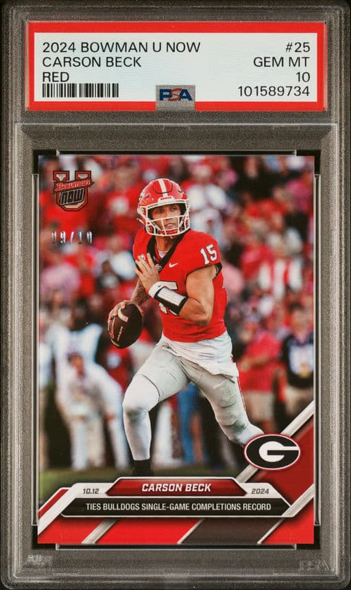 2024 BOWMAN U NOW CARSON BECK 25 RED PSA GEM MT 10 /10