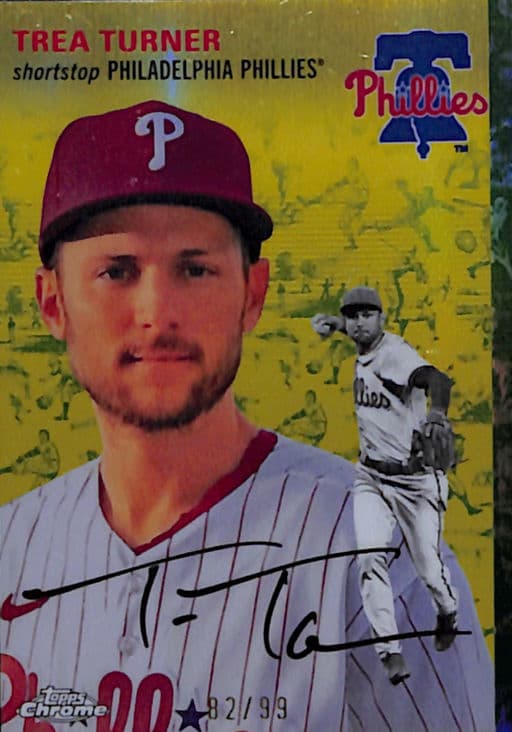 Trea Turner 2023 Topps Chrome #315 Lunar Glow AUTO Phillies /99