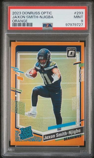2023 PANINI DONRUSS OPTIC JAXON SMITH-NJIGBA 293 ORANGE PSA MINT 9 /249