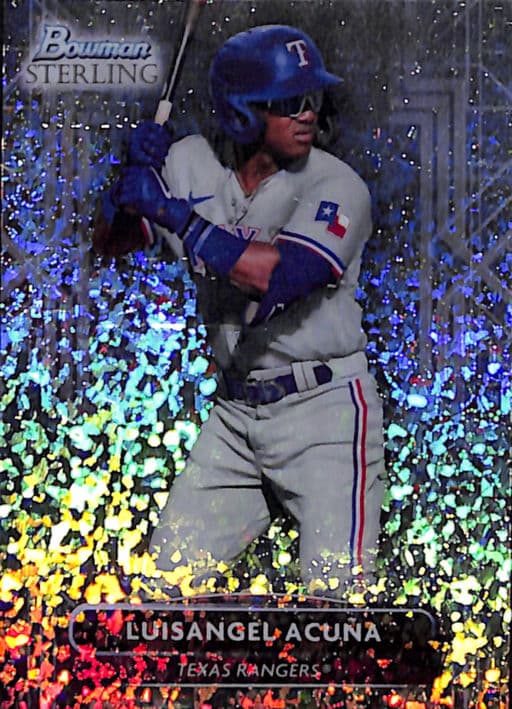 Luisangel Acuna 2022 Bowman Sterling BSP-97 Speckle Refractor Texas Rangers /150