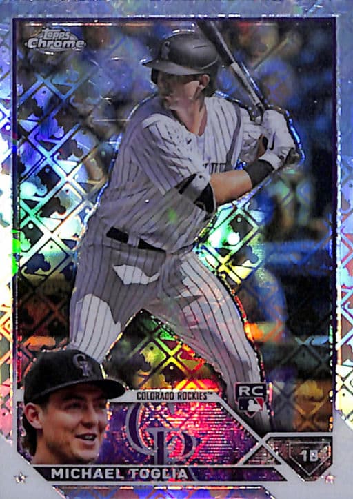 Michael Toglia 2023 Topps Chrome #87 Logofractor ROOKIE Colorado Rockies