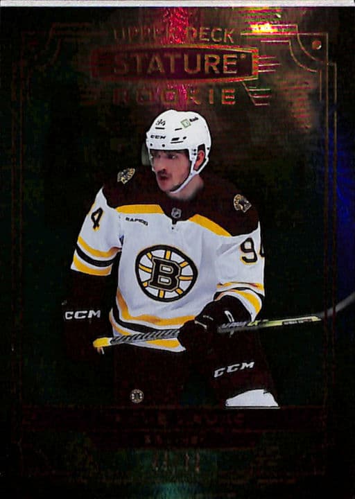 2022-23 Upper Deck Stature Green Boston Bruins Jakub Lauko RC #179 /66