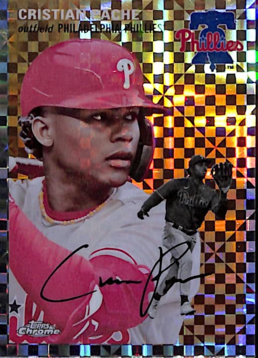 Cristian Pache 2023 Topps Chrome #385 X-Fractor AUTO Phillies
