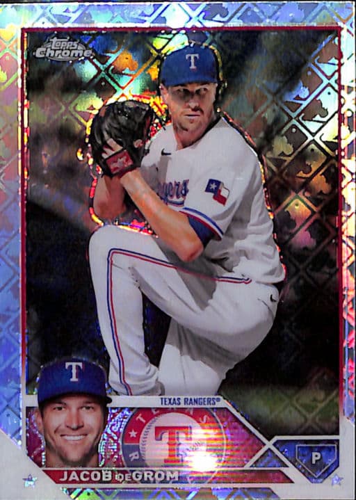 2023 Topps Chrome Jacob DeGrom #12 Logofractor Texas Rangers