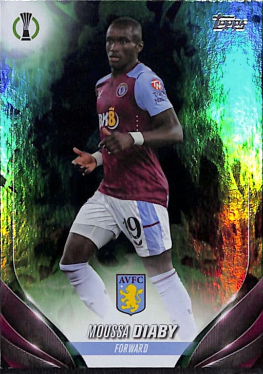 Moussa Diaby Topps 2024 Chrome #116 Green Inferno Refractor Aston Villa /125