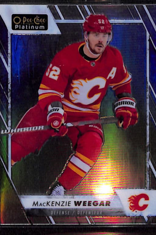 2023-24 O-Pee-Chee Platinum Arctic Freeze Calgary Flames MaKenzie Weegar #121 /99