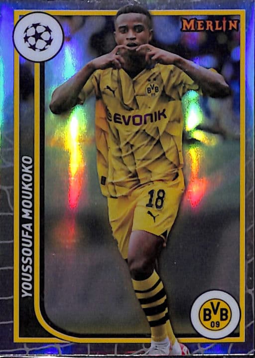 Youssoufa Moukoko 2024 Topps Merlin #24 Refractor Borussia Dortmund