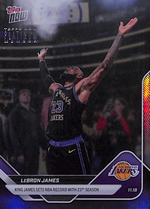 Lebron James 2025 Topps Now Platinum Members P58 Foil LA Lakers