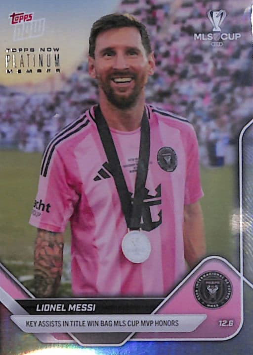 Lionel Messi 2025 Topps Now Platinum Members P144 Foil Inter Miami CF
