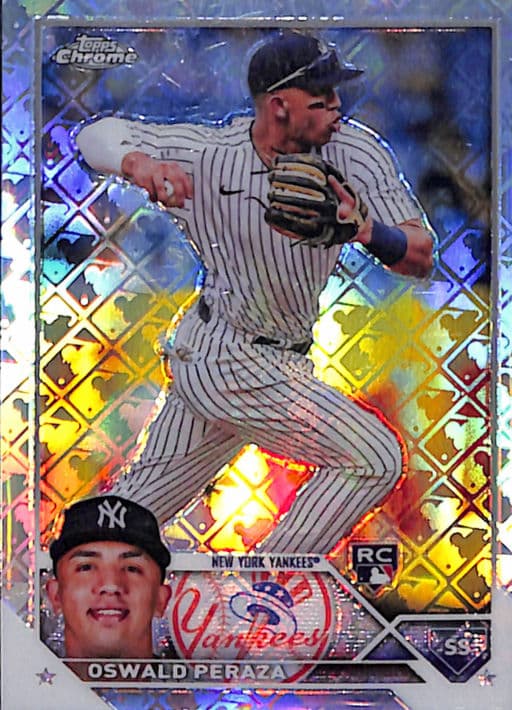 Oswald Peraza 2023 Topps Chrome #132 Logofractor ROOKIE NY Yankees