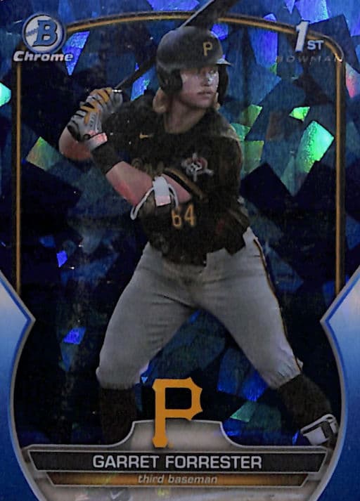 Garret Forrester 2023 Bowman Chrome BDC-197 Sapphire Pittsburgh Pirates
