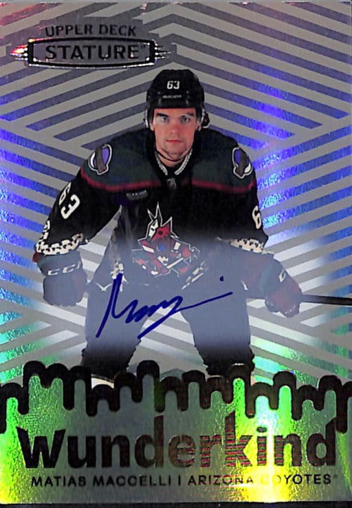 2022-23 Upper Deck Wunderkind Grey Arizona Coyotes Matias Maccelli AUTO W-4