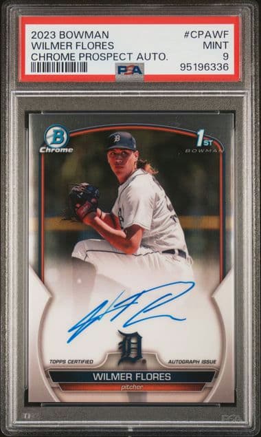 2023 BOWMAN CHROME PROSPECT AUTOGRAPHS WILMER FLORES CPAWF PSA MINT 9