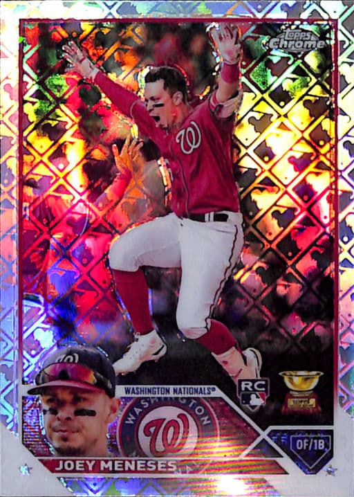 2023 Topps Chrome Joey Meneses ROOKIE #60 Logofractor Washington Nationals