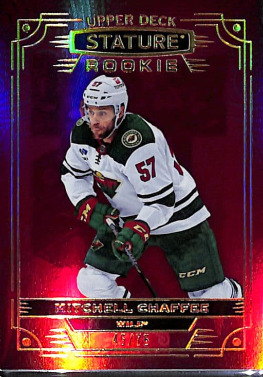 2022-23 Upper Deck Stature Red Minnesota Wild Mitchell Chaffee RC #196 /75